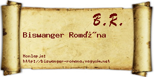 Biswanger Romána névjegykártya